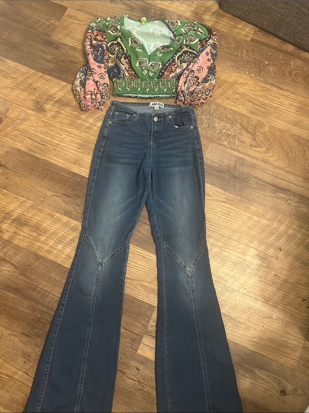 Dark Blue High-Rise Flare Jeans size 2